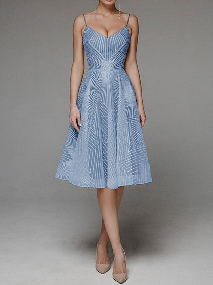 Embroidered Sleeveless Midi Dress