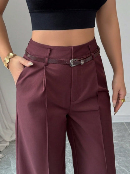 Straight-fit Suit Commuting Pocket Pants