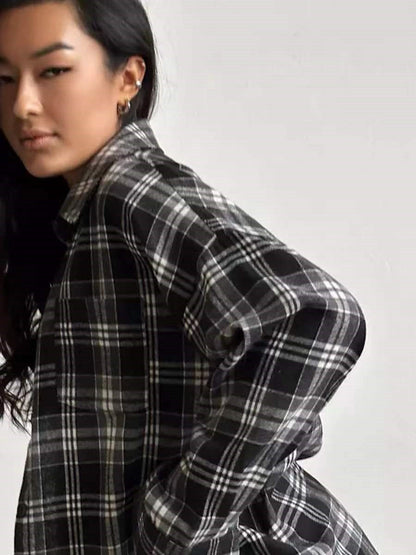 Plaid Oversize Coat Shirts