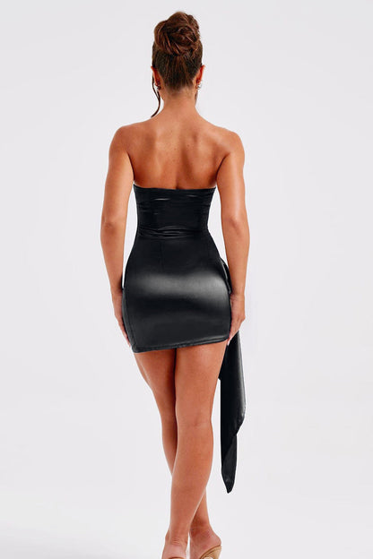 Strapless Bodycon Pencil Silk Dress
