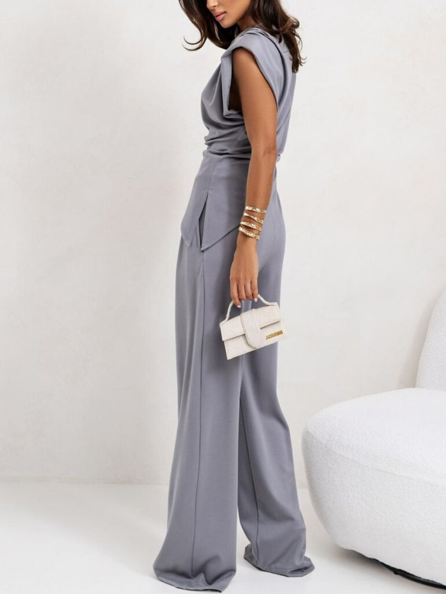 Sculpted Elegance Satin Co-Ord Set