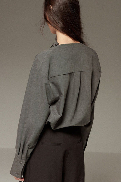 Vintage Relaxed Draped Neck Blouse