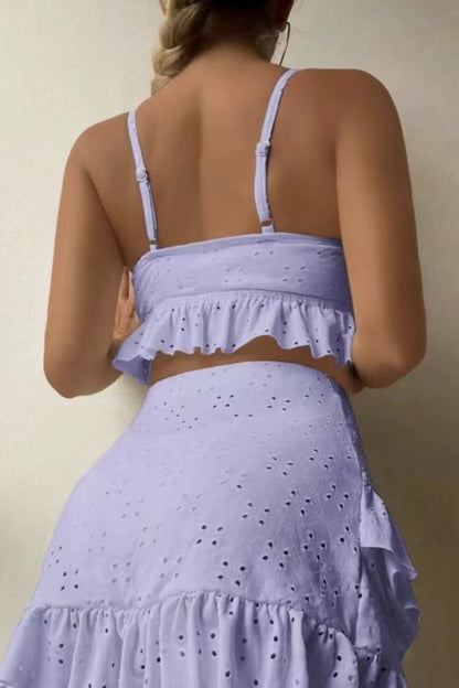 Tie String Bikini Bodycon Skirt Three Piece Skirt Set
