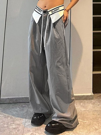 Vintage Turned Waist Straight Leg Pants