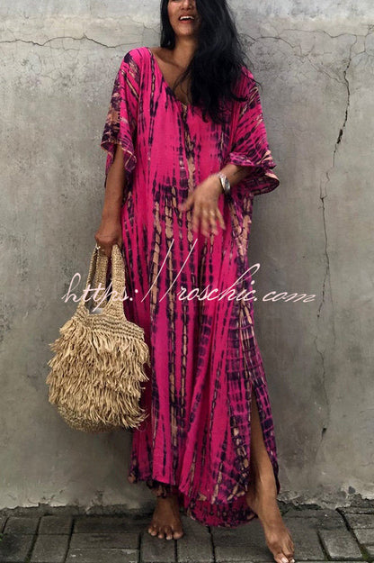 Live Freely Tie Dye Boho Loose Cover-up Dress