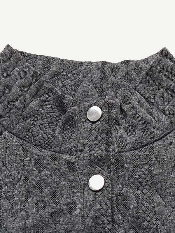 Sweater Dress Stand Collar Long Sleeves Cable Knitted Mini Dresses