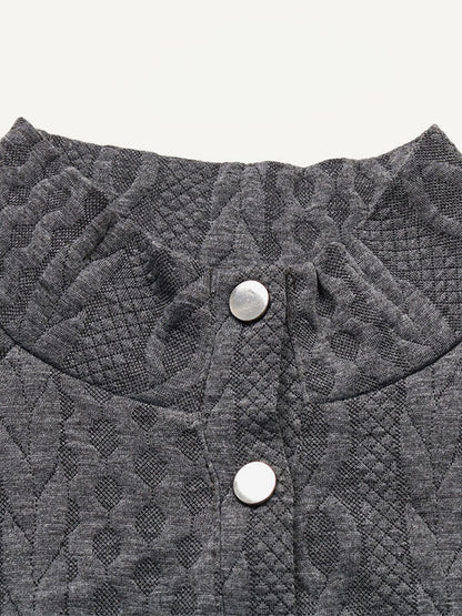 Sweater Dress Stand Collar Long Sleeves Cable Knitted Mini Dresses