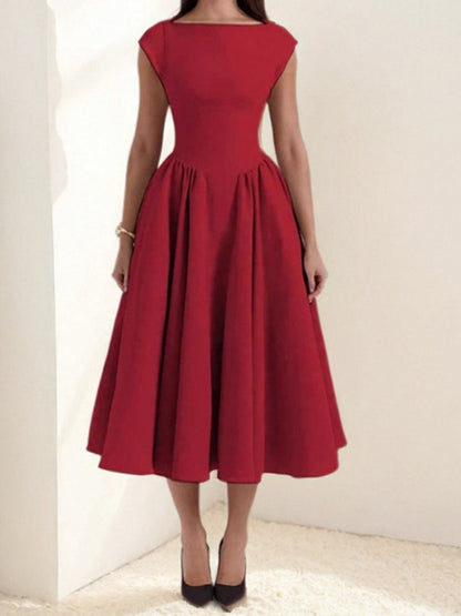 Solid Color Sleeveless Sexy Backless Long Dress