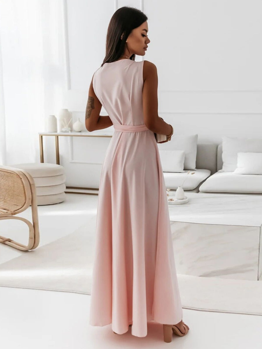 Lace Up V-neck Formal Dress Maxi Dresses