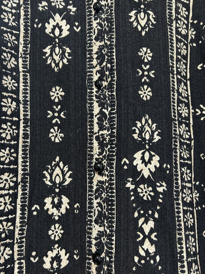 Geometric Print V-neck Long-sleeved Shirt