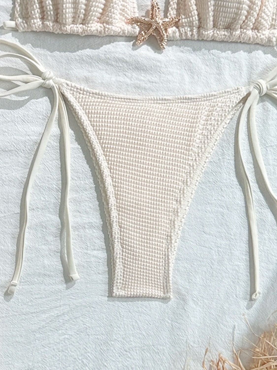 Solid Color Mesh Long Dress Starfish Swimsuit Bikini Three-piece Set