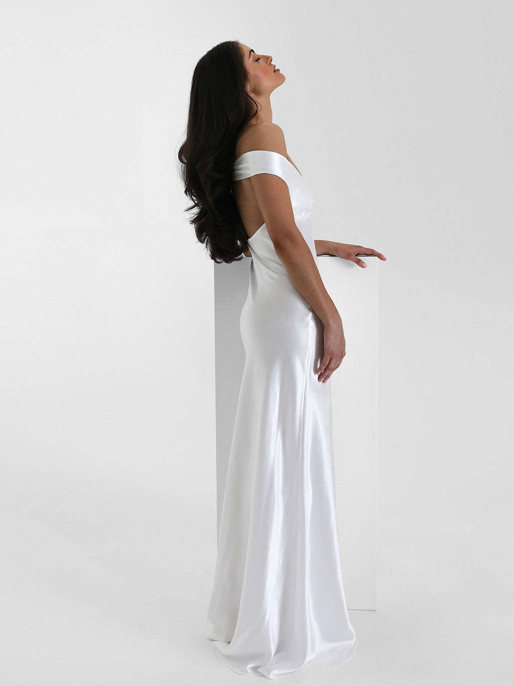 Mermaid Satin Off-shoulder Long Dress