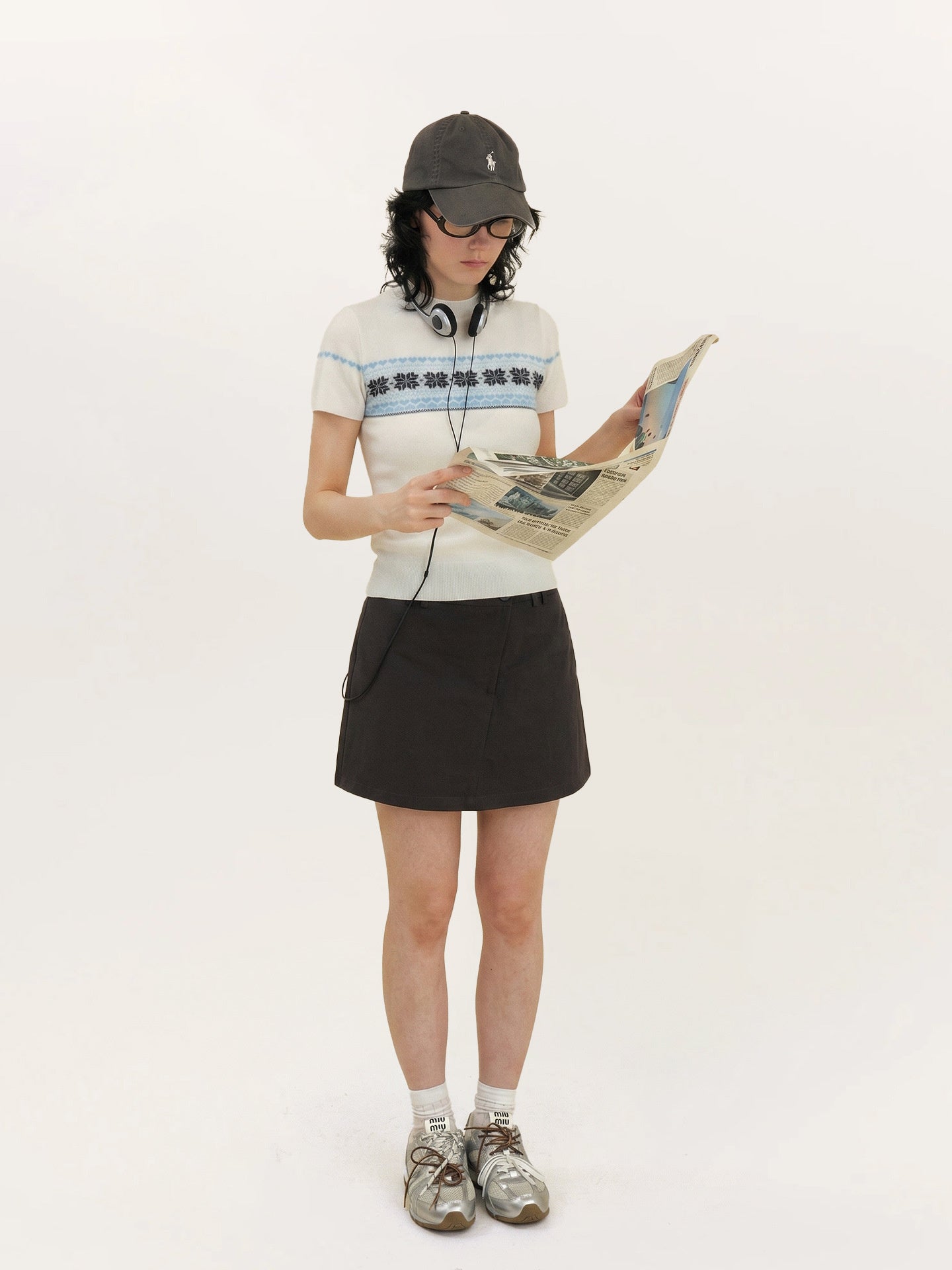 Women's Color-blocked Jacquard Patchwork T-shirt