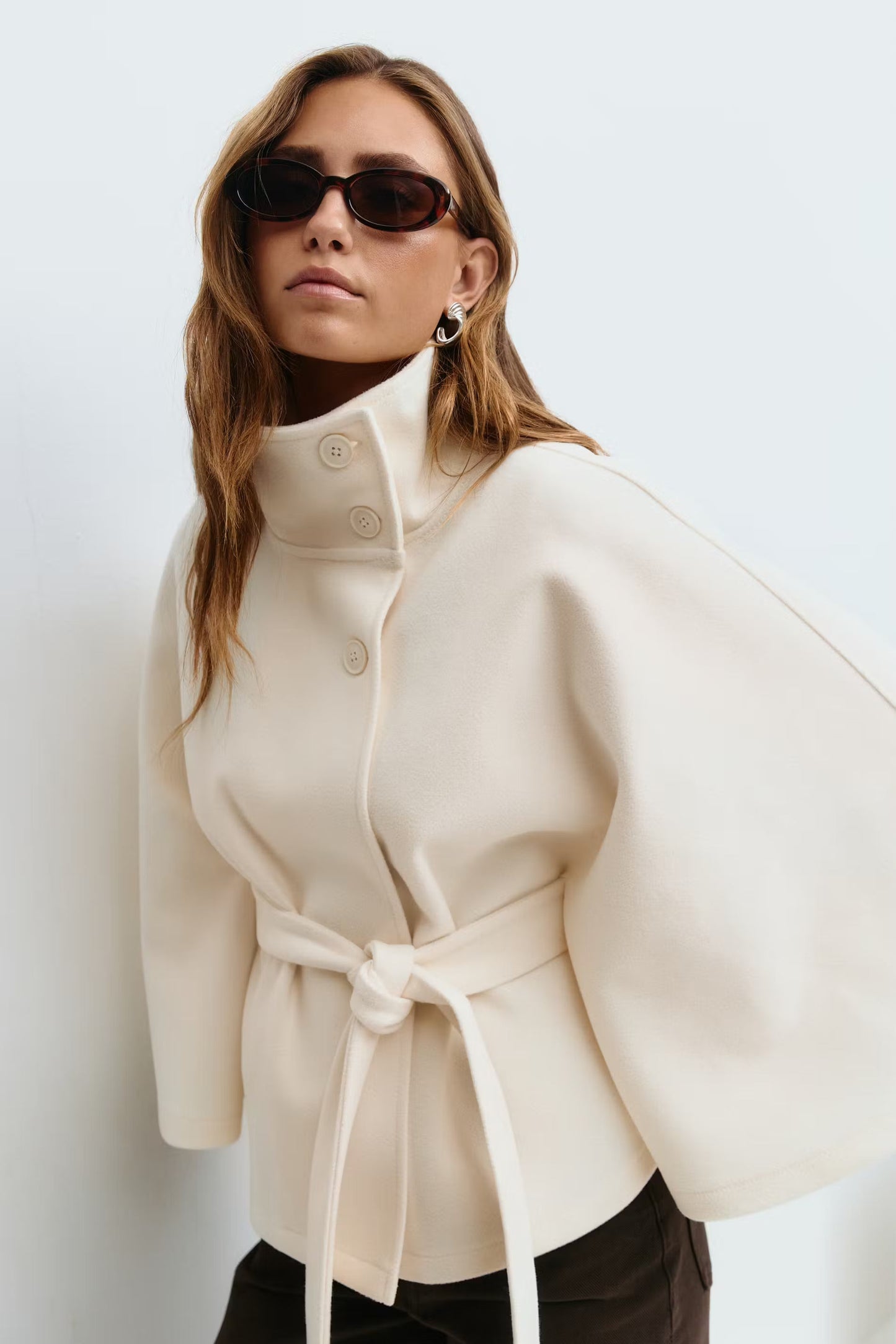 Serena Belted Cape Coat