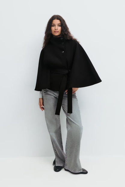 Serena Belted Cape Coat