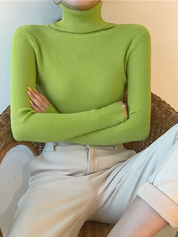 High Neck Jumper Knit Top
