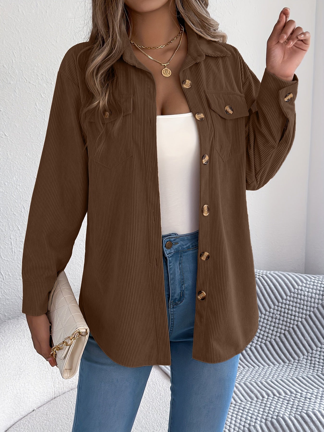Loose-fitting Solid Color Women's Casual Shirt