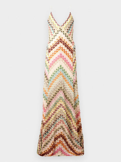 Colorful Crochet Lace Camisole Maxi Dress