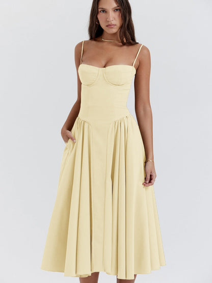 Camisoles Big Swing Solid Color Midi Dresses