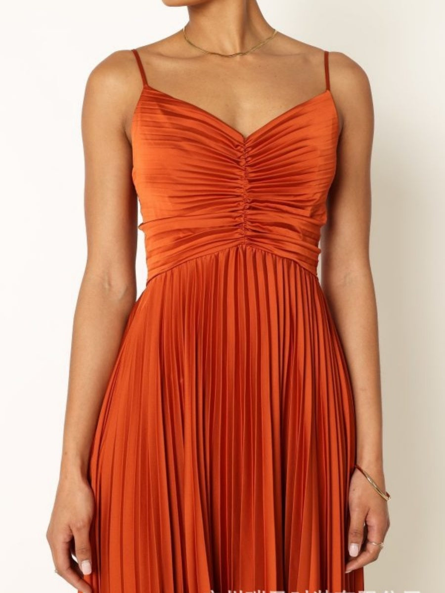 Camisoles Green Formal Dress Crimp Maxi Dresses