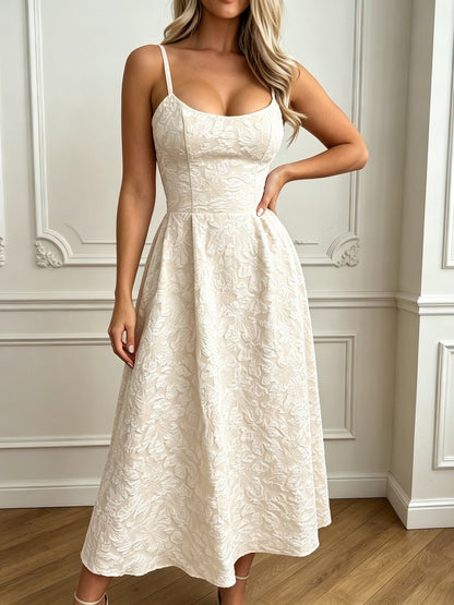 Jacquard Backless Long Dress