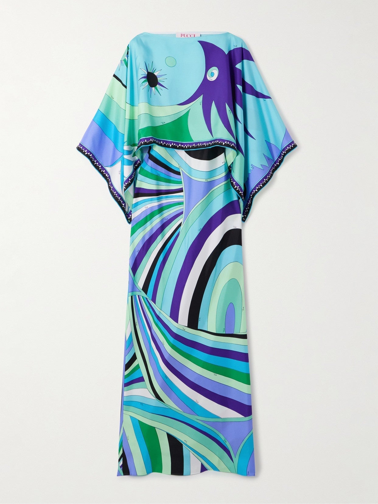 Abstract Irregular Print Shawl Dress Two-piece Set