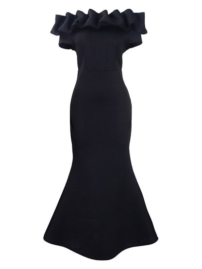 Off Shoulder Sexy Fishtail Formal Dress Maxi Dresses