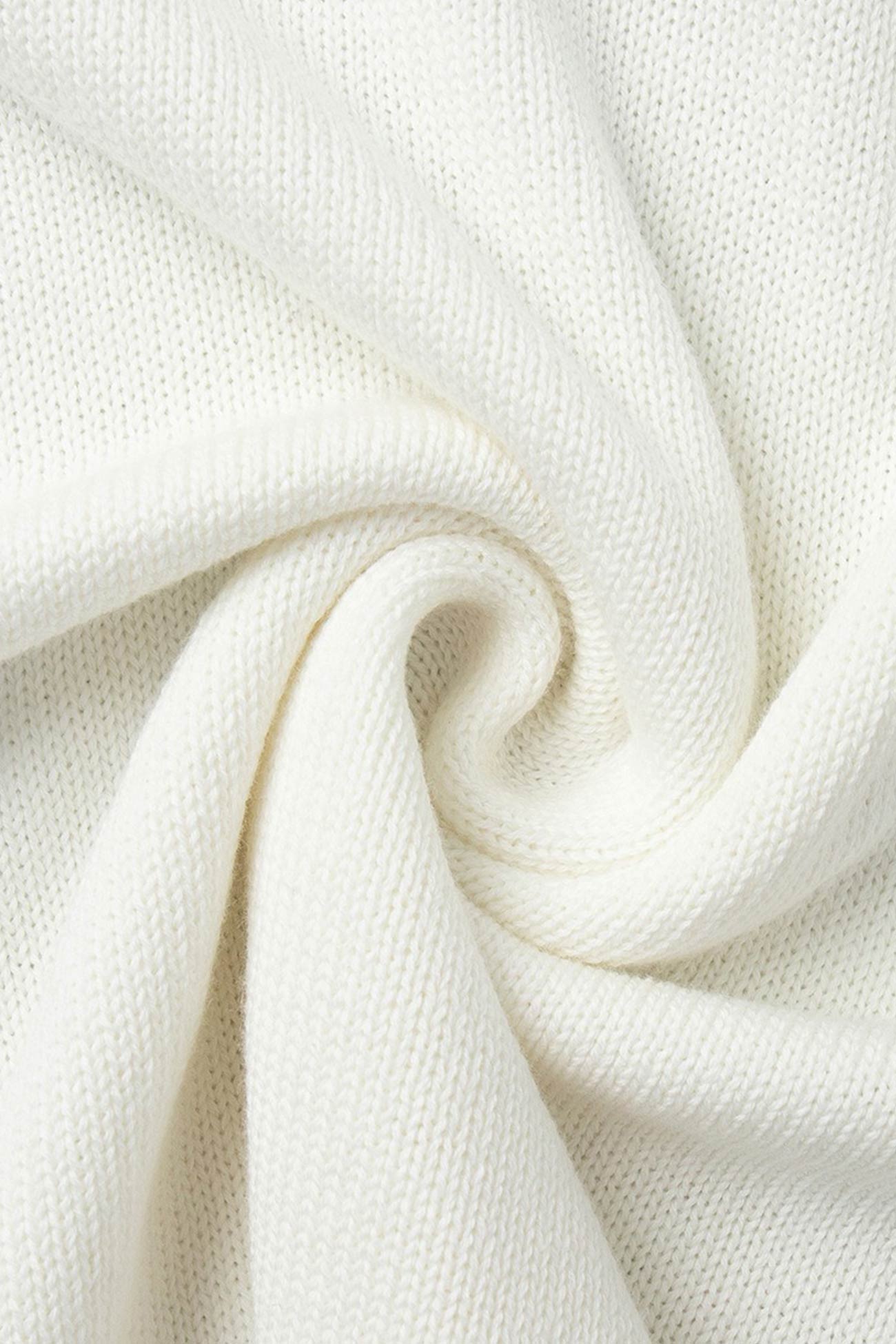Crew Neck Backless Cotton Sweater