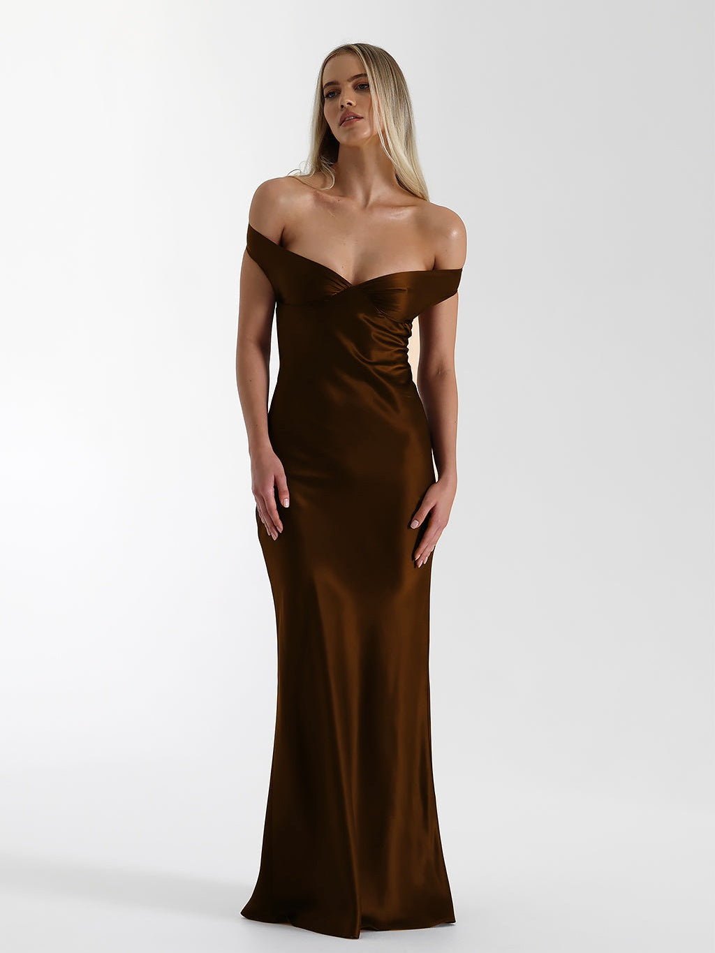 Mermaid Satin Off-shoulder Long Dress