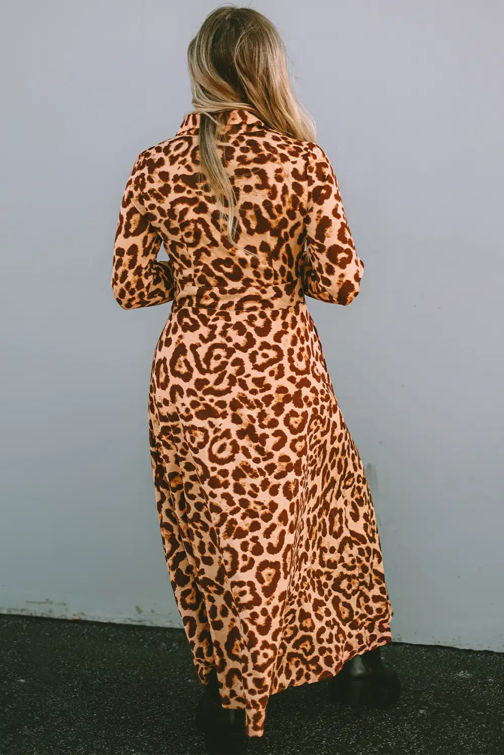 chic leopard button up maxi dress