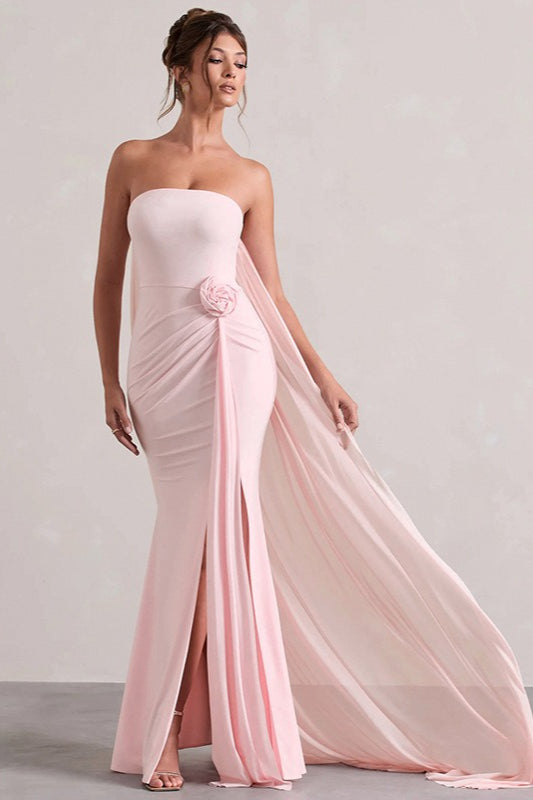| Strapless Floral Maxi Dress