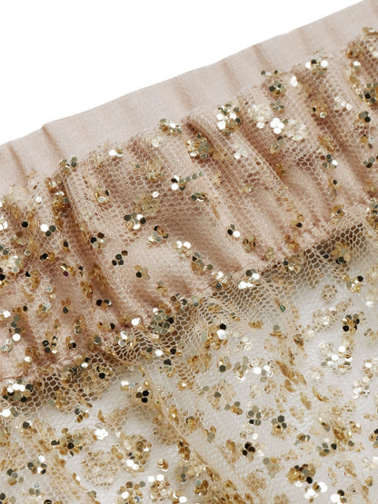 Beach Cover-up With Slits And Tie-up Shimmering Sequined Skirt
