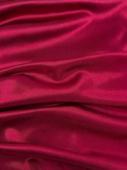 Satin High Fork Crew Neck Halter Backless Pleated Long Dress