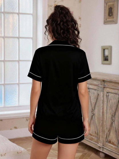 Cardigan Short-sleeved Shirt And Shorts Set That Can Be Worn As Loungewear