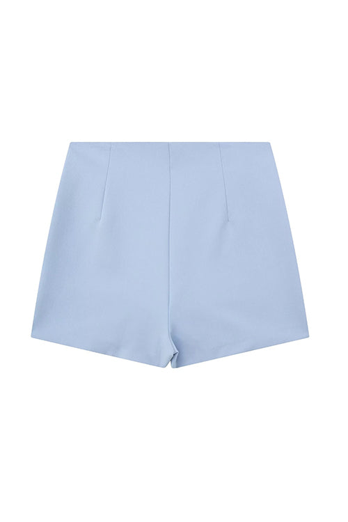 Zipper High Waist Slit Front Skort