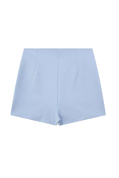 Zipper High Waist Slit Front Skort