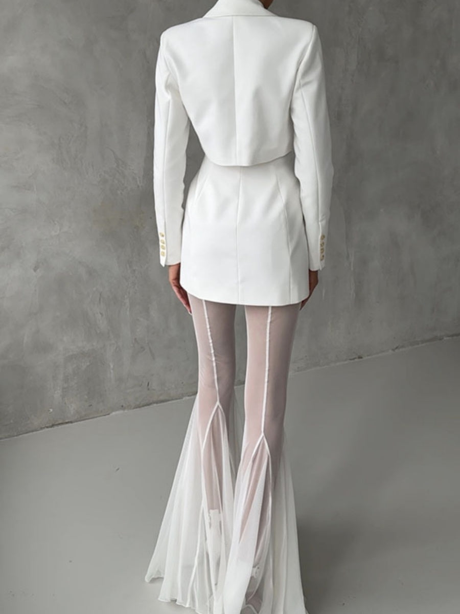 Mesh Stretch Bell-bottoms INS Loose Pants