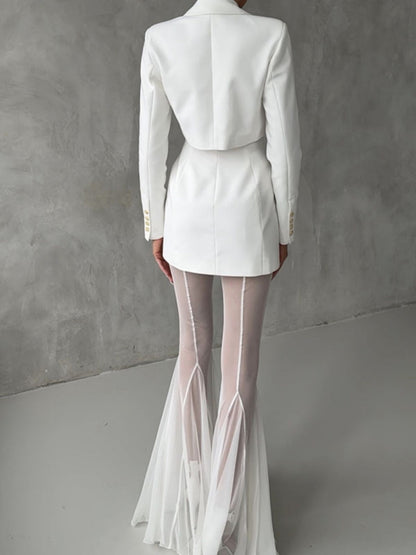 Mesh Stretch Bell-bottoms INS Loose Pants