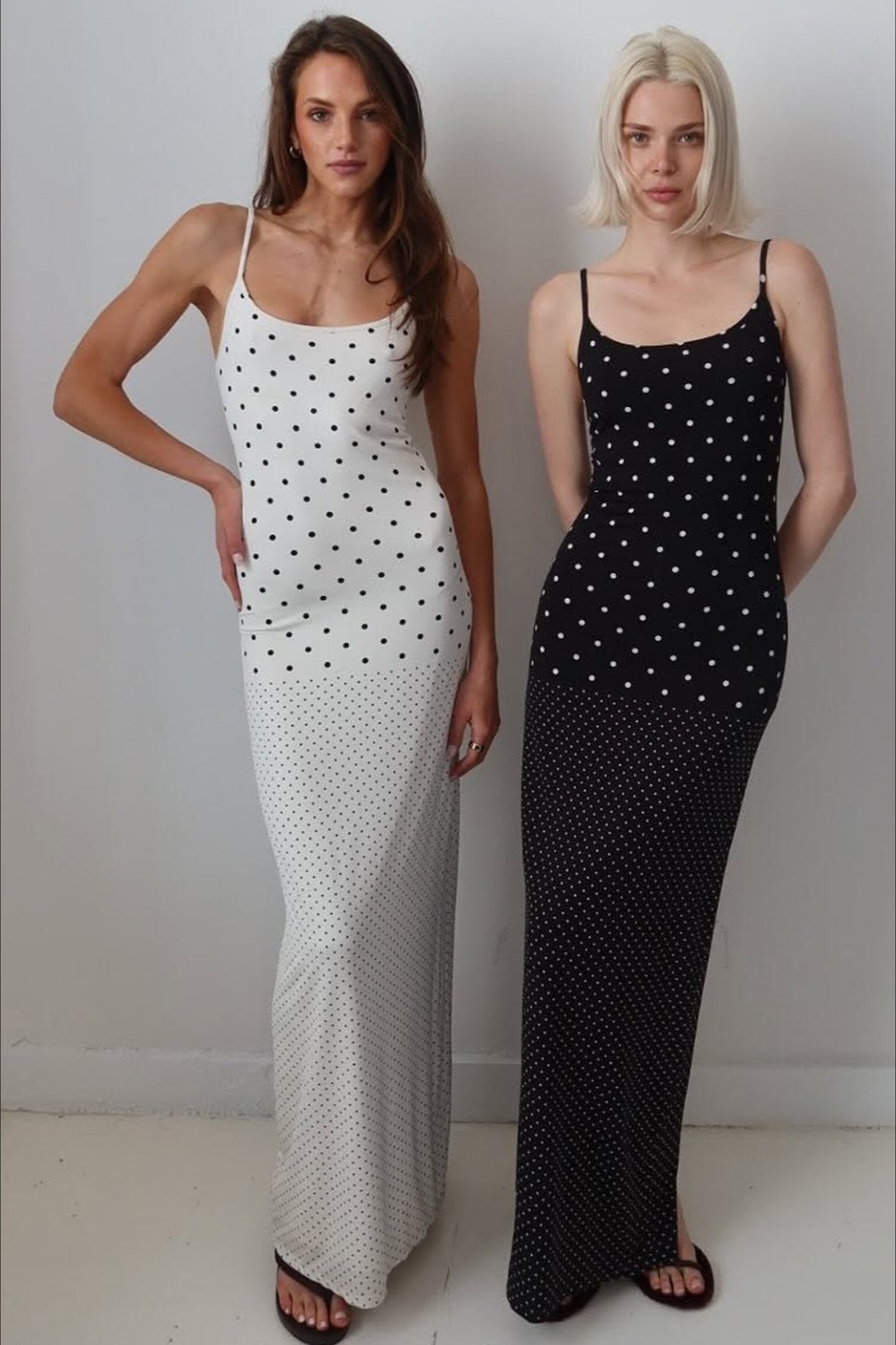 | Polka Dot Bodycon Maxi Dress