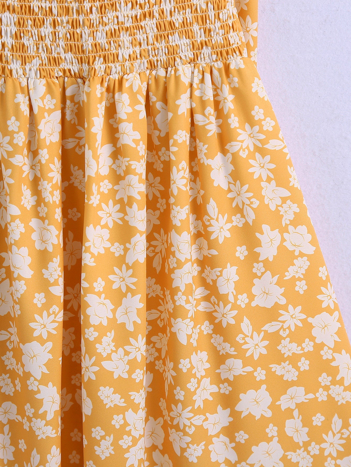 Spring Floral Halter Elastic Sleeveless Mini Dress