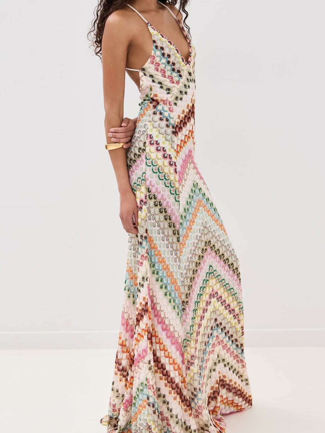 Colorful Crochet Lace Camisole Maxi Dress