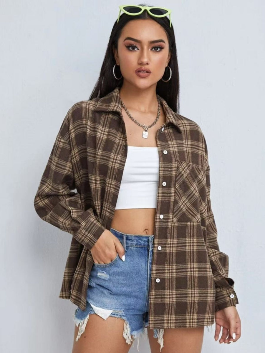 Plaid Oversize Coat Shirts