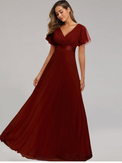 V-neck Chiffon Large Skirt Temperament Formal Dress Maxi Dresses