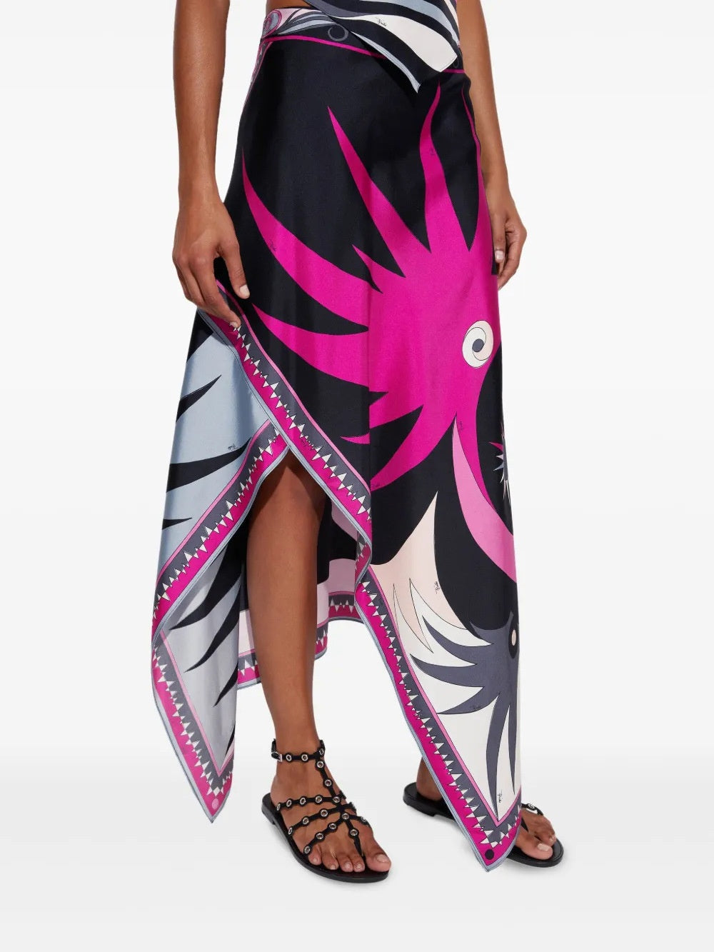 Satin Halter Neck Backless Top And Skirt Two-piece Set