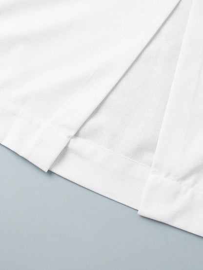 Cotton And Linen Loose-fitting Crew Neck Cropped Vest High-waisted Midi Skirt Set 2-piece Sets