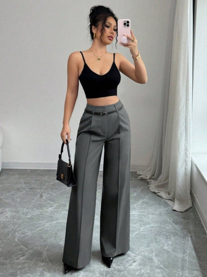 Straight-fit Suit Commuting Pocket Pants