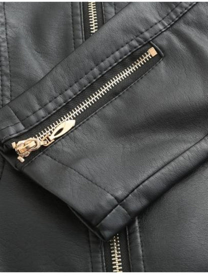 Street Cool Loose Studs Leather Jacket