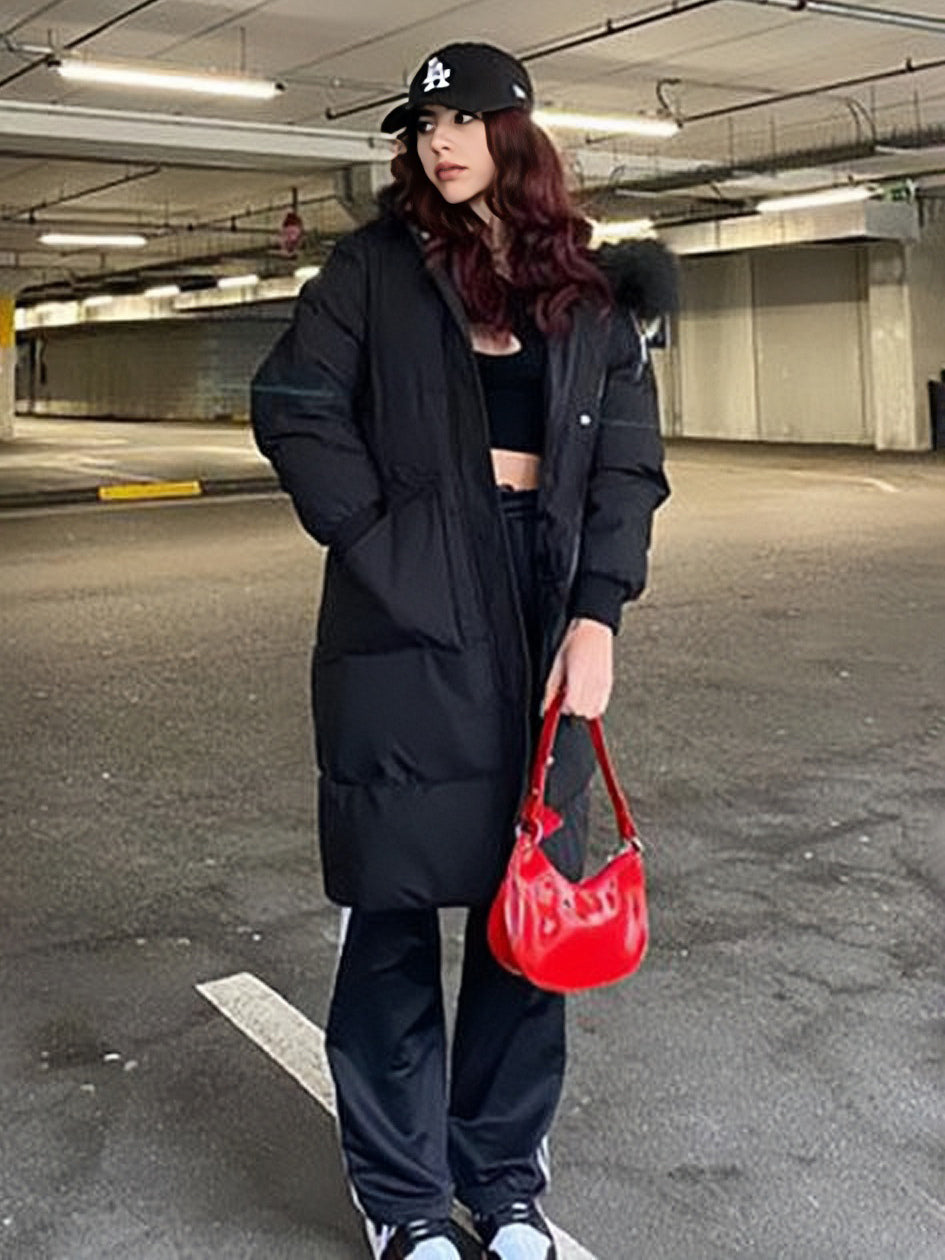 Puffer Coats For Women Ecru White Thicken Winter Outerwear
