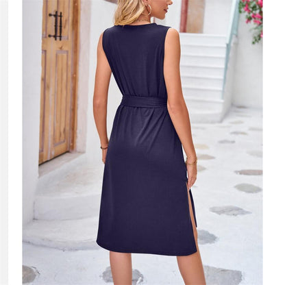 Solid Color Sleeveless Midi Dress in Multiple Colors
