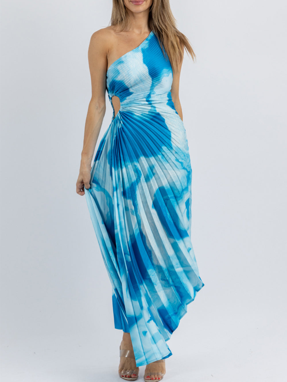 Ocean Breeze-One Shoulder Dress